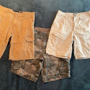 3 Pairs Men’s Shorts Size 30 Ecko/CQR/Faded Glory